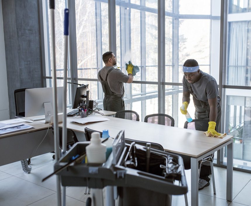 Office cleaning team